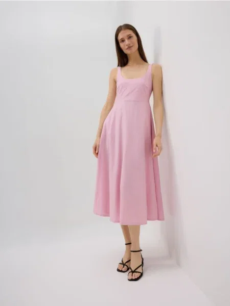 Reserved Rochie midi roz-pastel roz