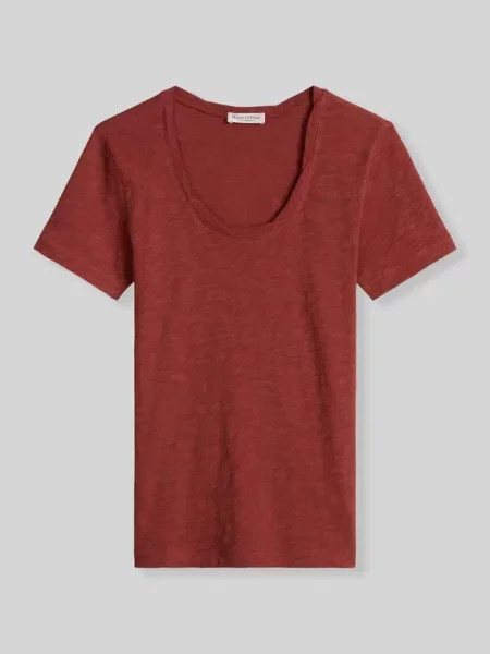 Męski t-shirt o kroju regular fit z czystej bawełny Marc O'polo bordowa