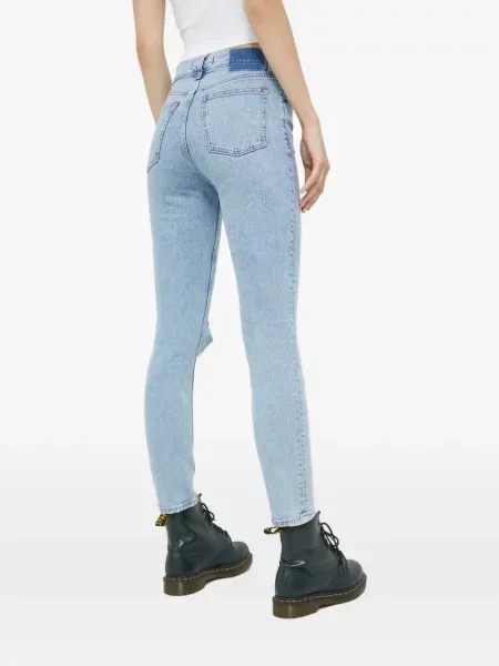 Дънки skinny fit Abercrombie & Fitch с разкъсвания синьо