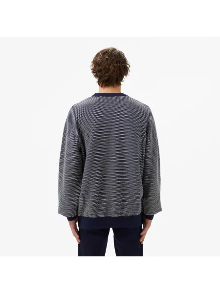Lacoste Sweter Relaxed Fit granatowy