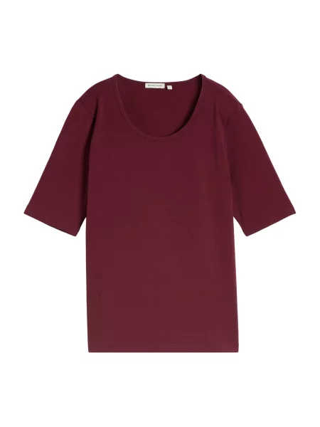 TOM TAILOR Tricou bordeaux roșu