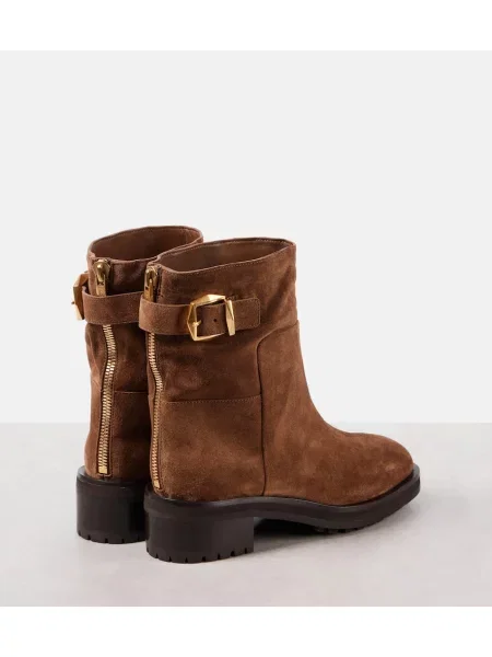 Cizme scurte Jimmy Choo din piele de căprioară maro