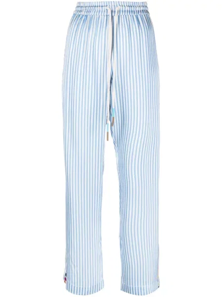 Pantaloni Mira Mikati din satin albastru