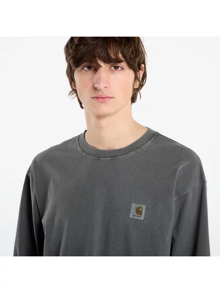 T-shirt Carhartt WIP L/S Vista T-Shirt Black Garment Dyed S γκρι