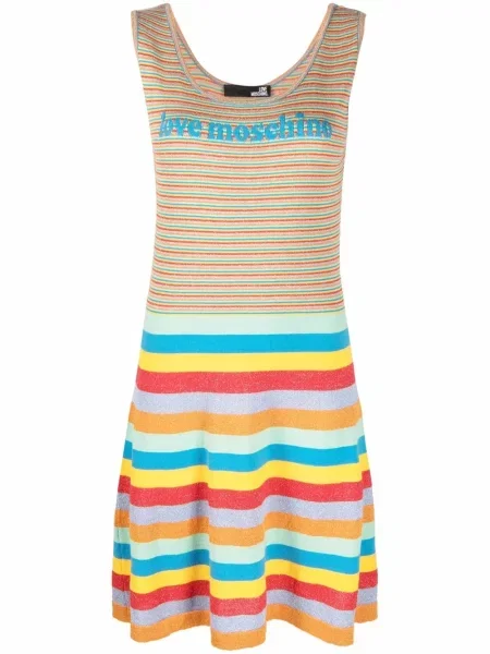 Rochie mini Love Moschino cu dungi galben