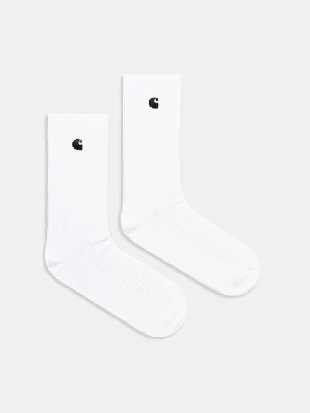 Carhartt WIP Madison Pack Socks șosete pentru bărbați pachet de 2 alb