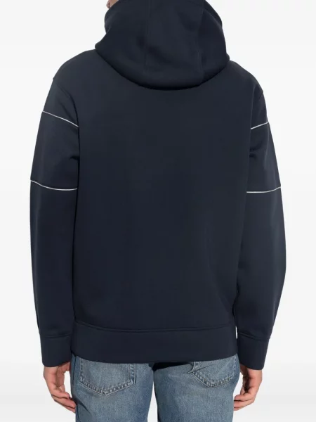 Majica s kapuljačom Emporio Armani s printom plava