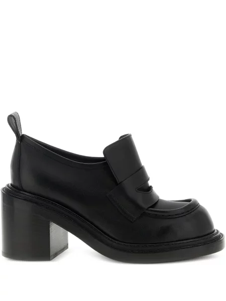 Bőr loafer Moschino fekete
