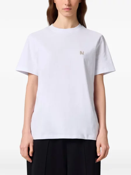 Tricou Msgm cu broderie alb