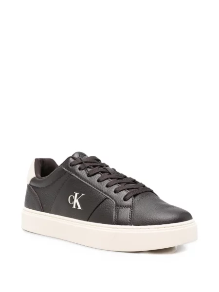 Sneakerși Calvin Klein din piele cu autograf maro