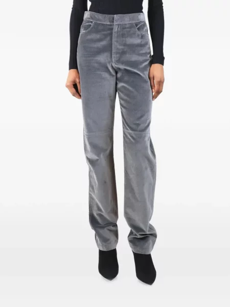 Decupat pantaloni Wrong Generation de catifea gri