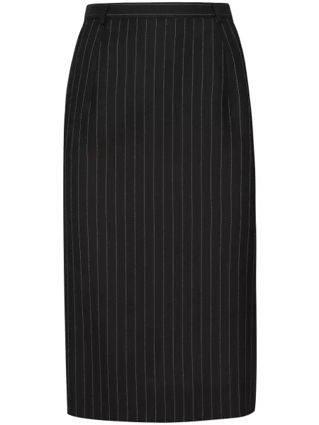 Fustă Dolce & Gabbana de lână cu dungi negru
