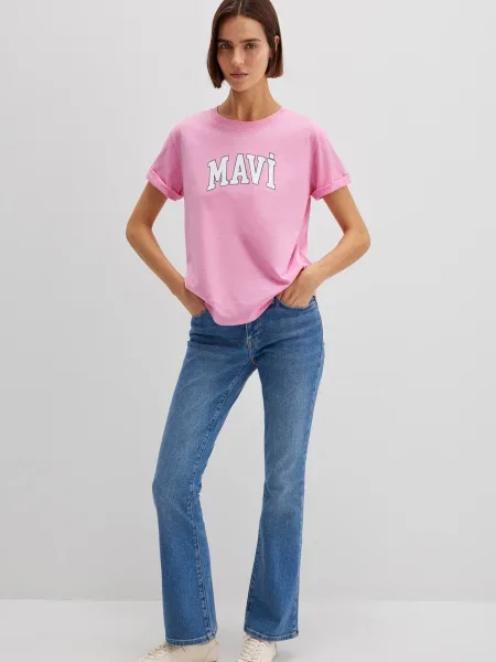 Mavi Tricou roz deschis alb