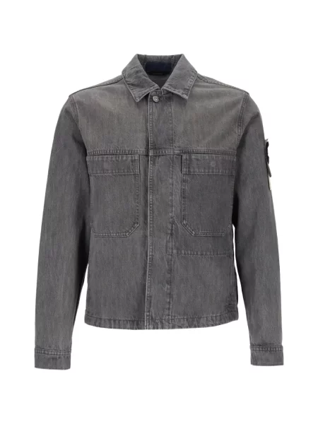 Geacă de blugi Stone Island cu strasuri negru
