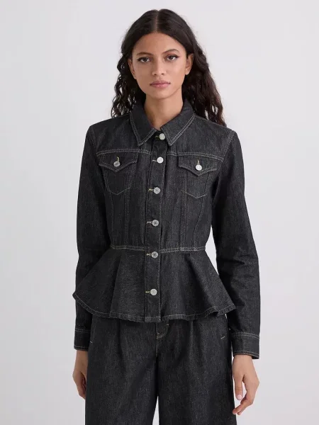 Karl Lagerfeld kurtka jeansowa przejściowa granatowy