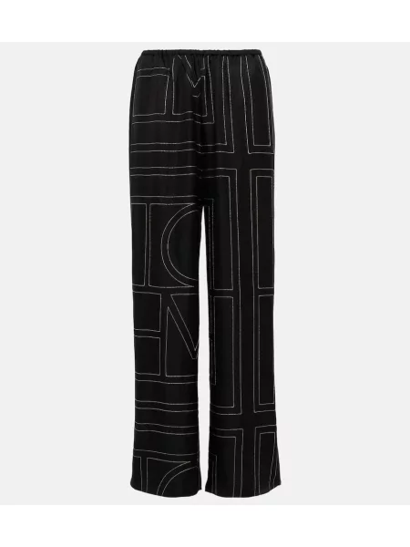 Pantaloni Toteme de mătase negru