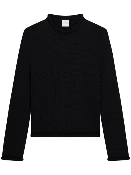 Pulover Courreges cu decolteu rotund negru