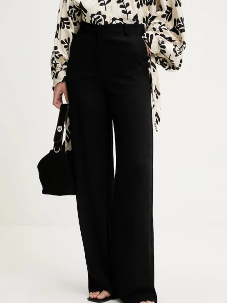 Hlače Answear.LAB široke visoki struk crna