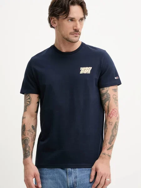 Къс тениска Tommy Jeans синьо