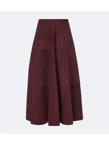 Fusta maxi Altuzarra din piele de căprioară