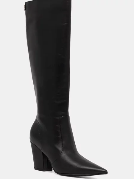 Кожени ботуши Guess NARIEL с дебел FLFNRL черно
