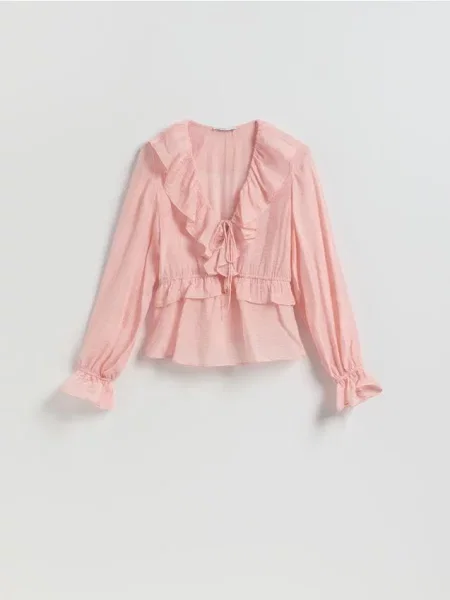 Reserved Bluză cu volănașe roz