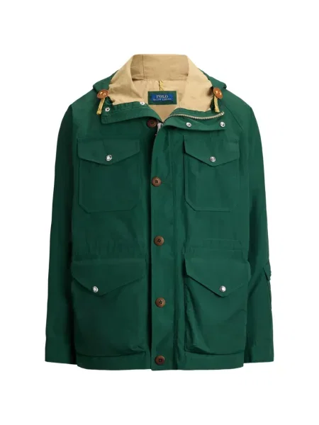 Portofel Polo Ralph Lauren din piele cu dungi cu glugă verde