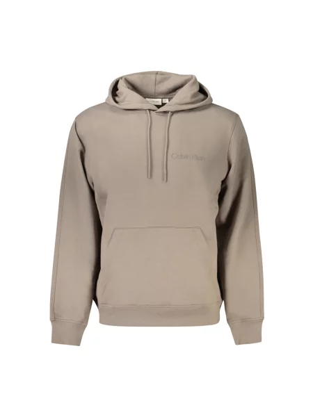 Bluza z kapturem Calvin Klein brązowa