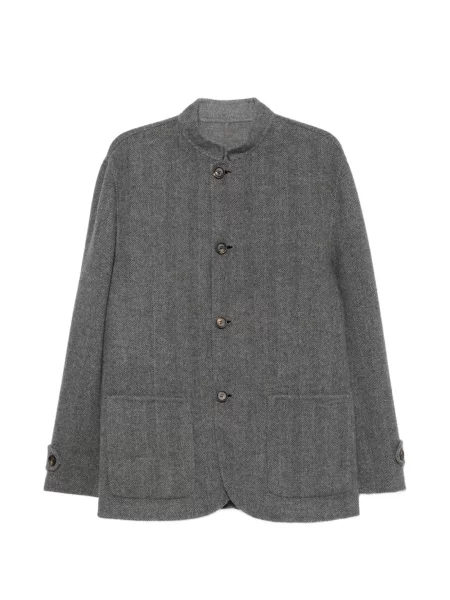 Palton Eleventy cu model herringbone gri