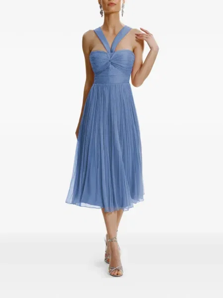 Rochie midi Framboise plisată până la genunchi de costum albastru