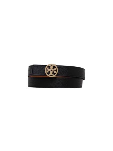 Pasek Tory Burch skórzany dwustronny czarny