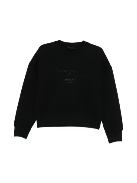 Haftowana bluza nierozpinana Emporio Armani czarna