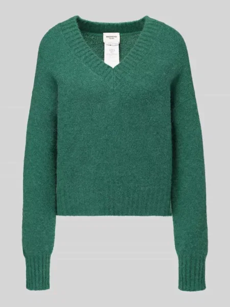 Sweter w kroju regular fit z mieszanki wełny z alpaki model VISITA' Weekend Max Mara zielony