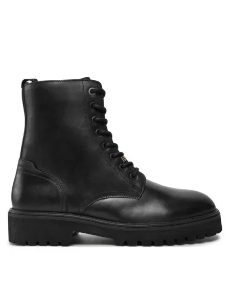 Кожени обувки Pepe Jeans DURHAM COMBAT черно
