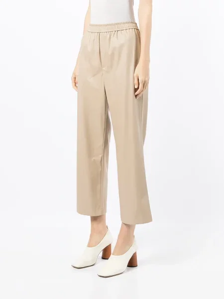 Spodnie Goen.j skórzane brązowe