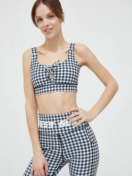 Спортен сутиен Guess с десен черно