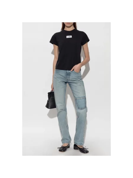 Koszulka Mm6 Maison Margiela z logo czarna