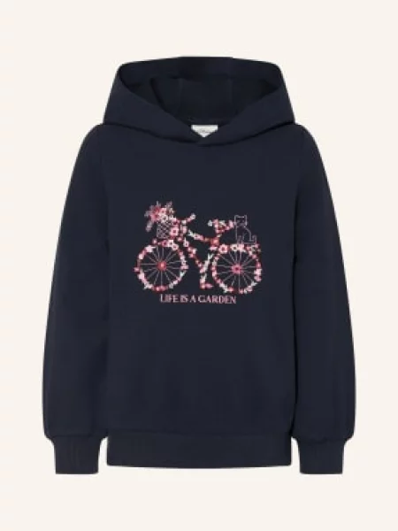 S.Oliver Red Mikina S Kapucí tmavě modrá / starorůžová / růžová červená