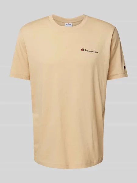 T-shirt z nadrukiem z logo Champion beżowa