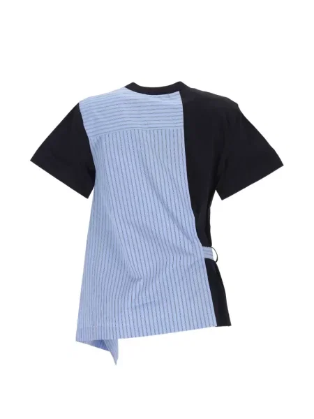 Cu centură tricou Sacai asimetric albastru