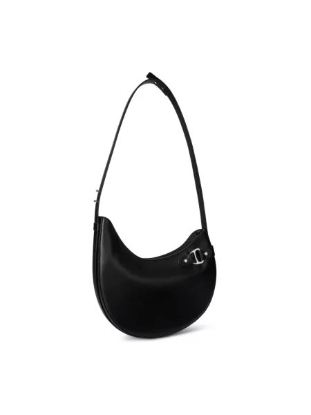 Torebka z naturalnej skóry bydlęcej z aplikacją z logo Ralph Lauren czarna