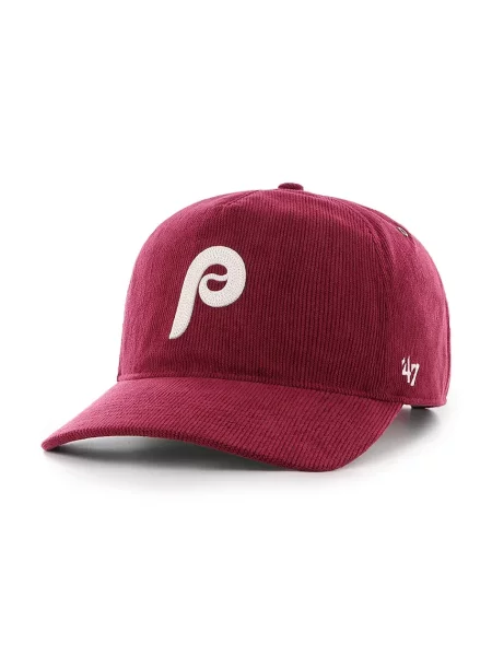 Шапка с козирка 47 brand MLB Philadelphia Phillies оранжево с апликация червено