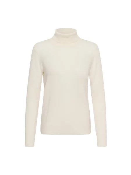 Lniany sweter z golfem Inwear do golfa beżowy