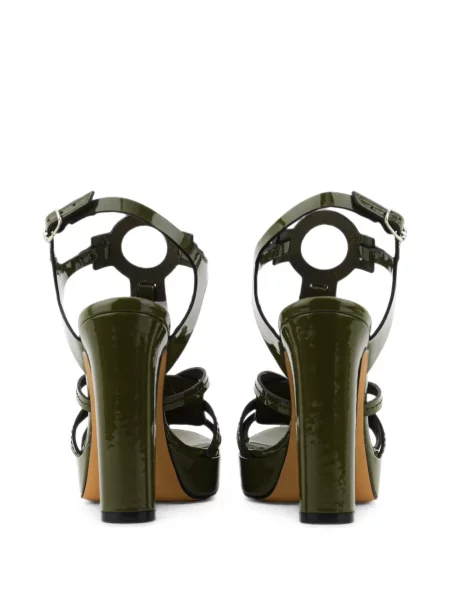 Sandale Paul Warmer din piele cu platformă verde