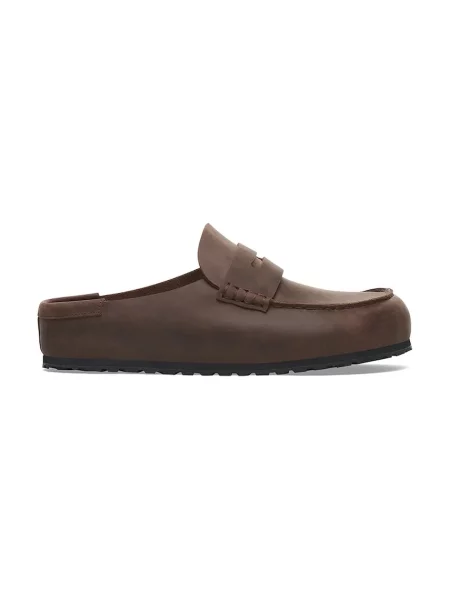Birkenstock șlapi de piele Naples Wrapped LEOI bărbați maro