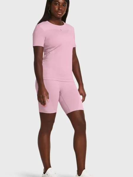 Безшовні короткі спортивні шорти Under Armour рожеві