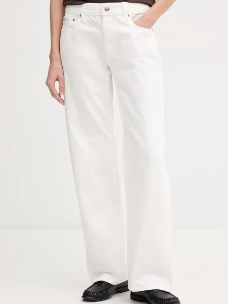 Calvin Klein Jeans blugi straight pentru femei alb