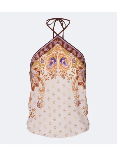 Top Alexandra Miro cu gât halter roz