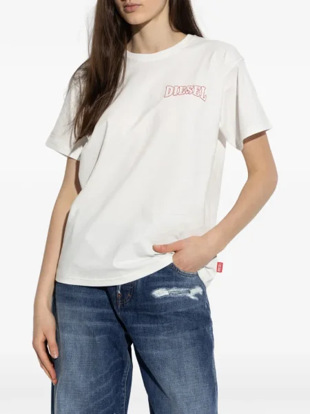 Tricou Diesel cu broderie alb