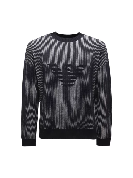 Sweter Emporio Armani wełniany niebieski
